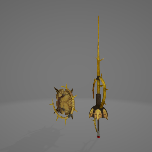 👹 MONSTER HUNTER WORLD GOLD RATHIAN SWORD AND SHIELD・ STL File for 3D ...