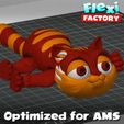 Dan-Sopala-Flexi-Factory-Kitten_AMS.jpg Fichier STL Kitten Flexi Print-in-Place mignon・Objet imprimable en 3D à télécharger