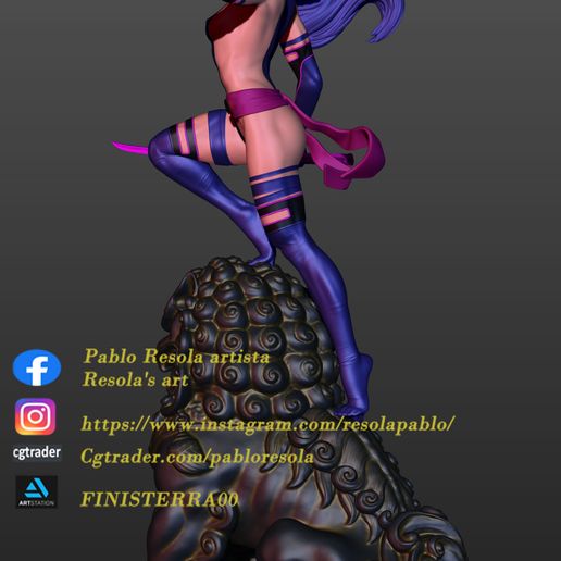 Psylocke standard outfit 3D model