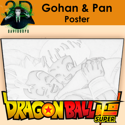 .) Gohan & Pan Poster Fichier STL GOHAN & PAN POSTER / DRAGON BALL SUPER HÉRO・Design pour imprimante 3D à télécharger, DavidGoPo3D