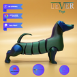 1R.png Cute Flexi Dachshund  (ARTICULATED) PRINT-IN-PLACE LEVER TOYS