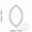 almond~2.25in-cm-inch-top.png Almond Cookie Cutter 2.25in / 5.7cm