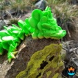 signal-2022-03-15-140347_027.png STL file Lucky Clover Dragon, St. Patrick's Day Articulating Flexi Wiggle Pet, Print in Place, Fantasy Shamrock Dragon・3D printing design to download