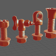10.png Chess Unique set bolt and screw stylized printable