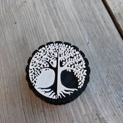 Finish.jpg STL file Herb container (yggdrasil yin yang)・3D printable model to download
