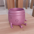 untitled2.png 3D Sitting Cute Planters with 2 Lip Versions and 3D Stl Files & Planter Pot, 3D Printed Decor, Indoor Planter, 3D Printing, Small Planter