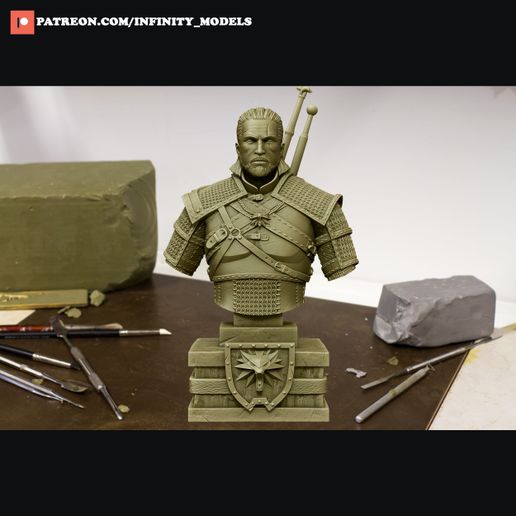 Witcher_render5.jpg Witcher Geralt Bust