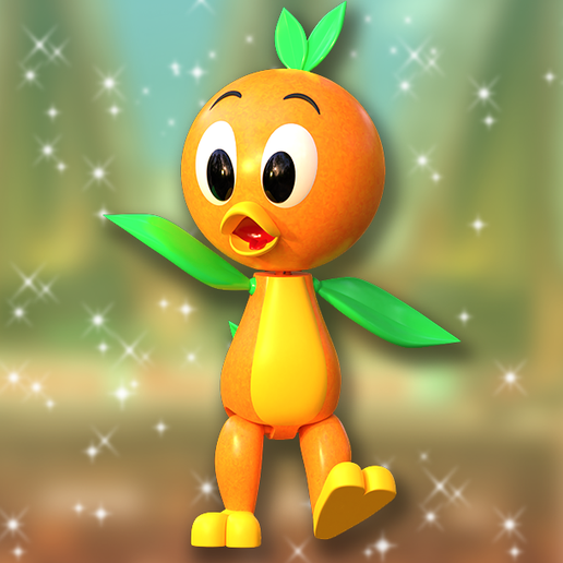 Orange Bird Inspired Action Figure 3D model