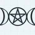 pentagram-triple-goddess-knot.png Triple Goddess Knot Neopaganism symbol, Wiccan pentagram, pentacle, phase of the Moon, stages, life cycle, wall decor, talisman, amulet