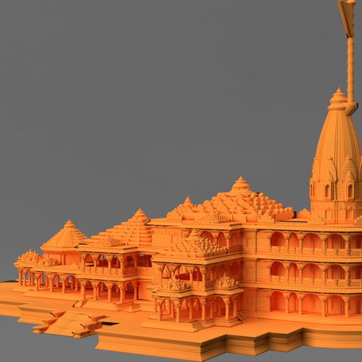 Full_combined_Ram_Temple_HQ_Base_250mm_FLAG-(v3~recovered)8.jpg Ayodhya Ram Temple - NO SUPPORTS REQUIRED!