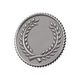 Coin-Bay-leaves-crown-branches-10.jpg Bay leaves branches crown coin 3D print model