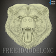 1.png Angry bear 3D STL Model for CNC Router Engraver Carving Machine Relief Artcam Aspire cnc files, Wall Decoration