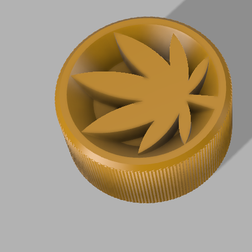 1.png STL file Simple Weed Grinder alien leaf bas relief・3D print design to download, AbbeyGrow
