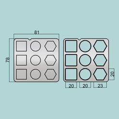 CuadCircExag20.jpg Sprikles - Cutting Miniature Squares, Circles, Hexagons 20mm.