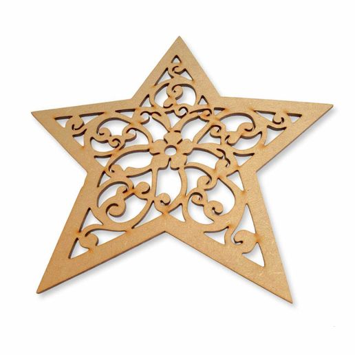 Estrella navidea mandala CNC corte laser - Weihnachtsstern CNC  lasergeschnitten 3D Datei fr CNC-Bearbeitung - LaserschneidenCults