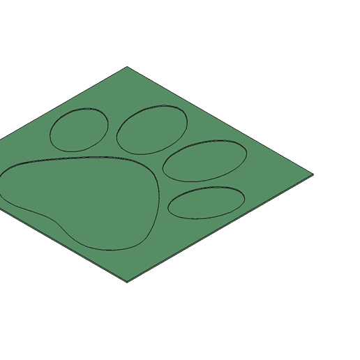 Paw Print Casting Mold 3D model