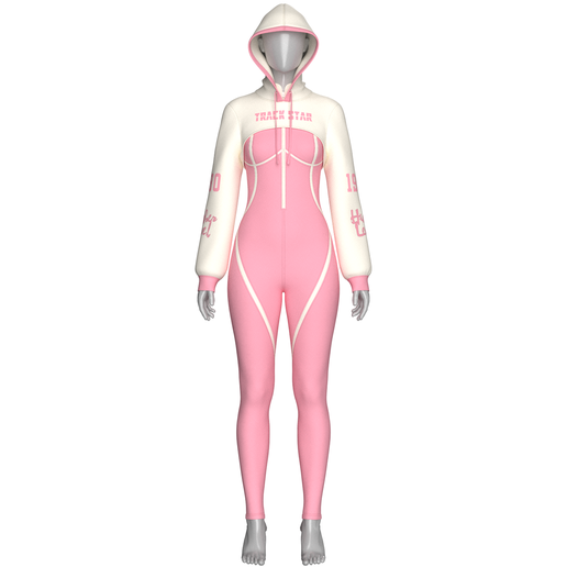 Girls Half-Zip Jumpsuit With Layered Crop Hoodie | Marvelous / Clo3d / obj / fbx