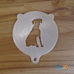 QU3D-00305-Schablone_Ridgeback_SitztendA.jpg STL file Stencil for latte or cappuccino, motif: Rhodesian Ridgeback- sitting・Template to download and 3D print