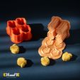 Bath-bomb-mold-Peach-4-in-1-stl-file.jpg 4 in 1  Bath bomb mold - Peach🍑  | 3D print bath bomb mold stl file