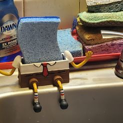 Spongebob Holder of sponges drainer of water. (this one has drain holes)