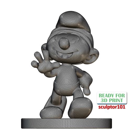 Smurf-pose-1-8.jpg The Smurfs 3D Model - Smurf fan art printable model