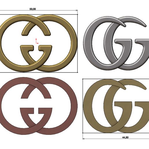 slogan hane så meget Download 3MF file Gucci GG logo replica 3D print model • 3D printable design  ・ Cults