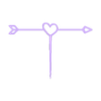 Topper de Boda Flecha corazón plantilla.stl Topper de mariage Flèche de mariage Coeur Initiales