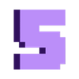 5.STL 5 Minecraft Font Number