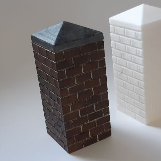 1/18 scale brick pillar 3D model