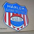 harlen-globetrotters-escudo-equipo-baloncesto-equipo.jpg Harlen Globetrotters, shield, badge, logo, poster, sign, 3d printing, players, court, ball, ball