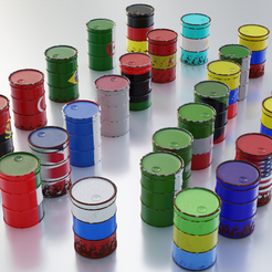 Barriles5.png STL file Steel Drum Gas - Barrel - Gasoline Drum・3D print model to download