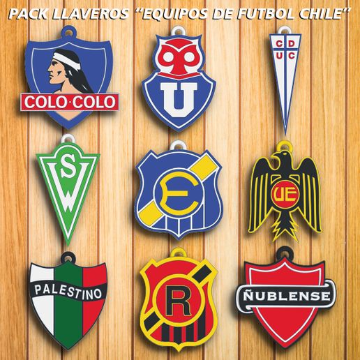 PACK 9 KEY RINGS "CHILEAN SOCCER TEAMS". 3D model