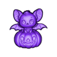 cute bat sitting in big pumpkin.obj hallowen cute bat sitting in big pumpkin decor