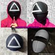 Squid Game Mask - Soldier Mask Foldable(Moveable) - With TUTORIAL(Step by Step)