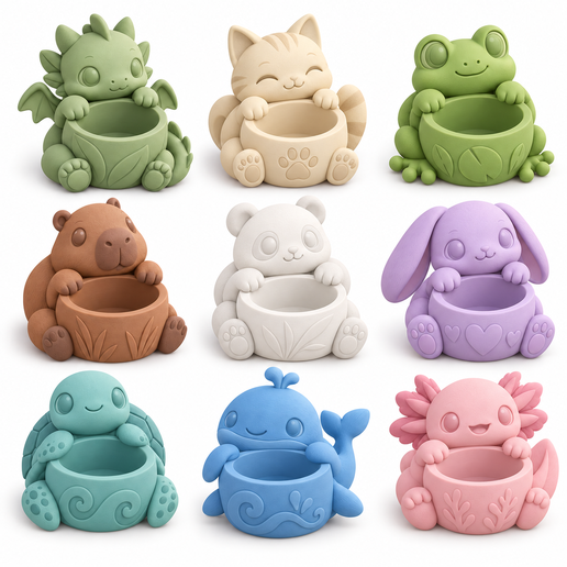 Pack de 9 Macetas de Animales