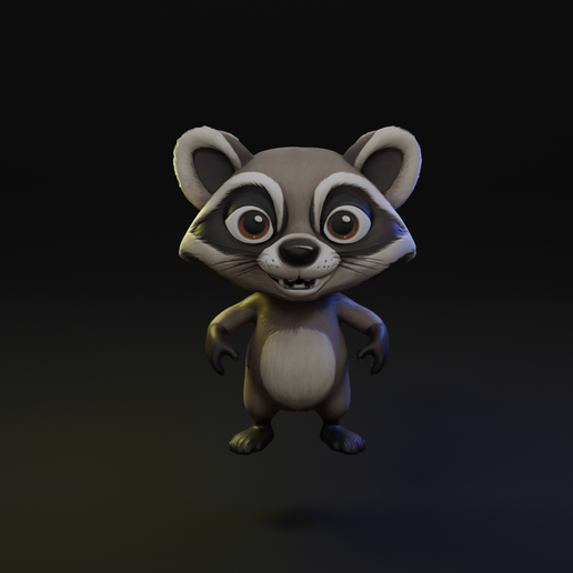 Raccoon Cartoon Animal 3D model