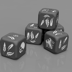 d6_1.png STL file feathered dice D6・3D print object to download