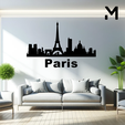 Paris.png Wall silhouette - City skyline Set