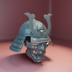 Japan Samurai Helmet 01.jpg Fichier STL MASQUE DE CASQUE DE SAMOURAÏ JAPONAIS・Design pour impression 3D à télécharger