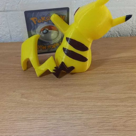 Pikachu Card Exhibitor / Pokmon / Pokemon Card Holder / Porta Cartas /  Soporte STL File for 3D printingCults