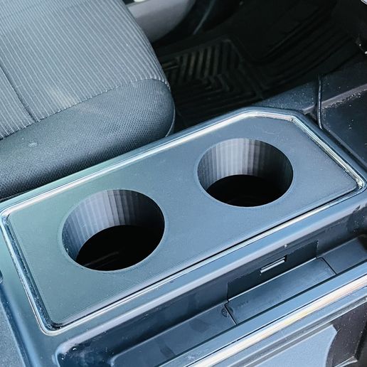 2015–2020 Ford F150 Dual Cup Holder Insert 80 mm Hole – Center Console Organizer STL