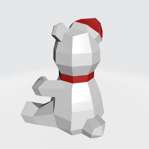 bear3.png Low-Poly Christmas Bear - 3D Model