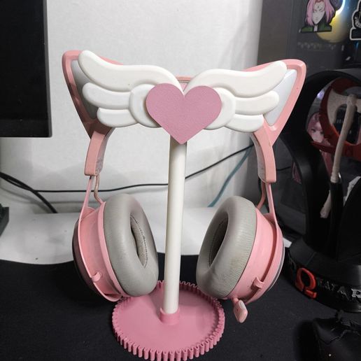 cute headphone stand heart with wings