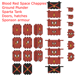 BA-LR-SP-Doors-3.png STL file Blood Red Space Chappies Ground Plunderer and Sparta Tank Doors hatches and Sponson armour・3D printer design to download, Bum_Fluff