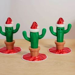 20221209_184225.jpg Fichier STL Porte-bague Cactus de Noël・Modèle à télécharger et à imprimer en 3D