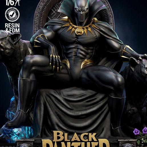 🗿 WICKED MARVEL BLACK PANTHER SCULPTURE : TESTED AND READY FOR 3D ...