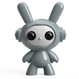 Space-Bunny-front.png 3D Printable Space Bunny Figure STL File - Perfect for Personal & Commercial Use