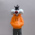 cat-3a.jpg Sylvester Cat Urban Vibes  with Hoodie ( MULTIPARTS AND 3MF )