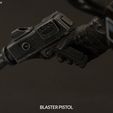 ase ula a kone Praheentis el) STAR. WARS BLASTER PISTOL BSP) 504 eonrcamy Sideshow exclusive Star Wars Tie Pilot style replacement blaster pistol for 1:12 1:6 figures and 1:1 cosplay