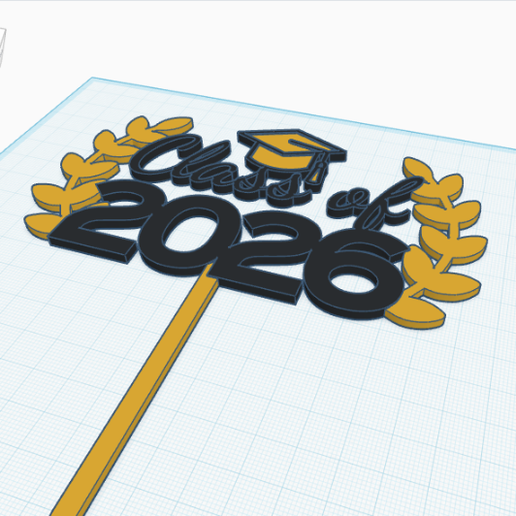 🎓 Graduation Topper Class of 2026 cap and leaves・ STL File for 3D ...